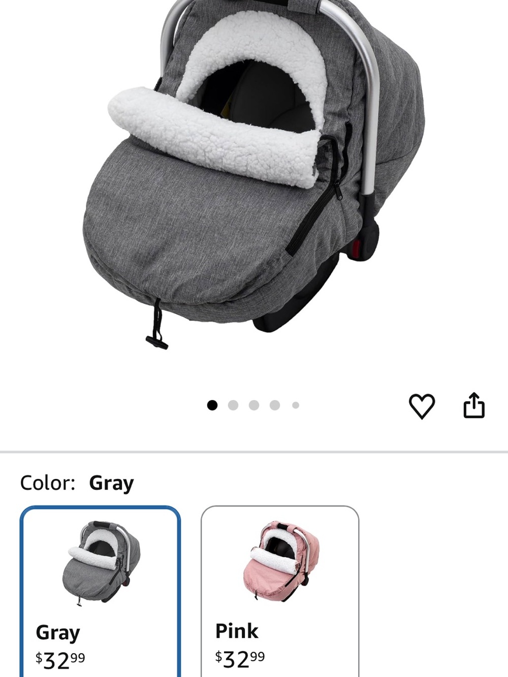 Gray Kids Cozy Sherpa-Lined Infant Carry Bag